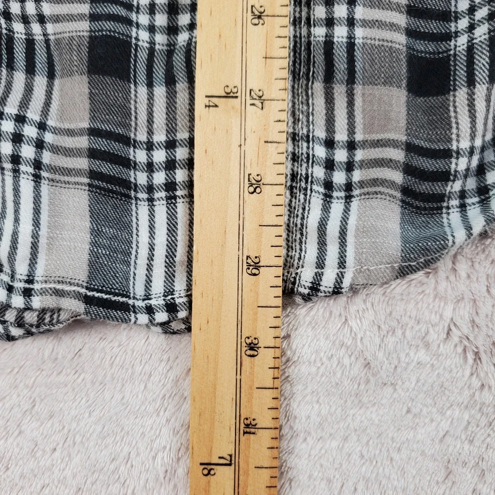 BKE Athletic Fit Plaid Long Sleeve Button Down Shirt XL Black White Tan 11597FPW